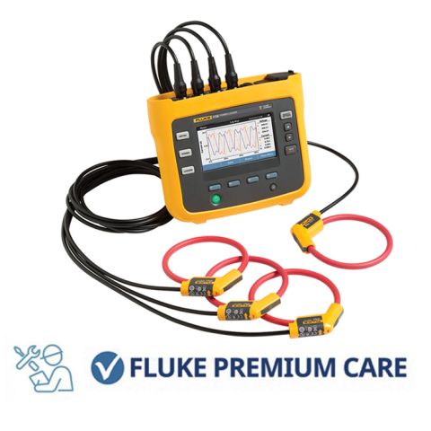 FLUKE-1738/FPC-EU | Enregistreur de qualité d'énergie triphasé FLUKE-1738/ EUS avec sondes de courant et Fluke Premium Care 1 an