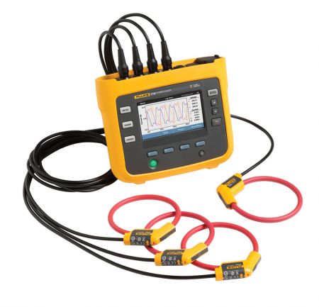 FLUKE-1738/GOLD-IGF | Enregistreur de qualité d'énergie portable en sacoche avec 4 pinces flexi 1500 Aac, suspension et sondes MP1