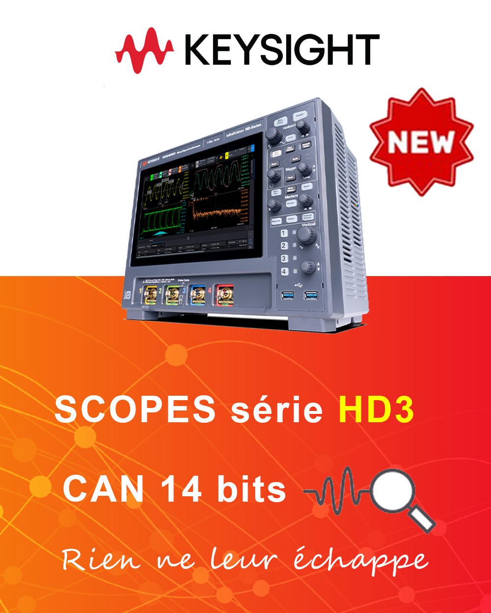 Oscilloscopes Keysight série HD3